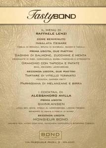 menu, chef, raffaele lenzi, tasty bond, navigli